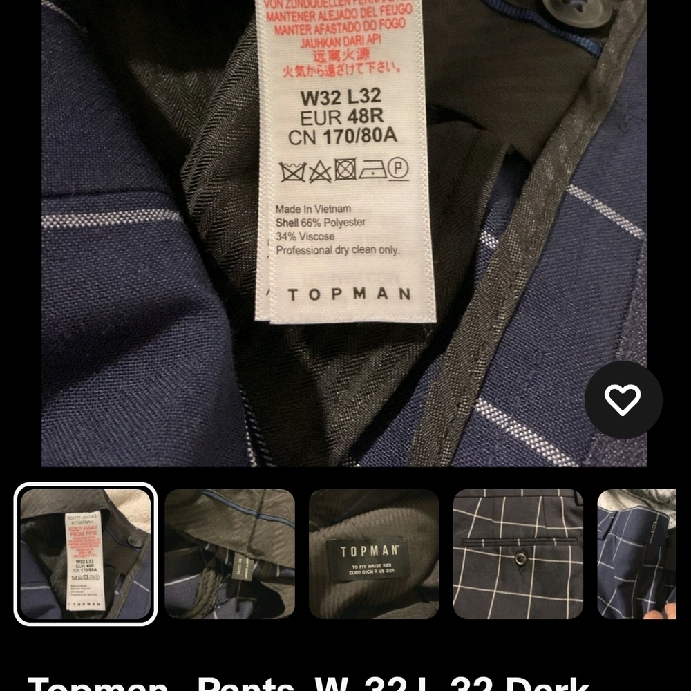 Topman Charcoal Herringbone Trousers